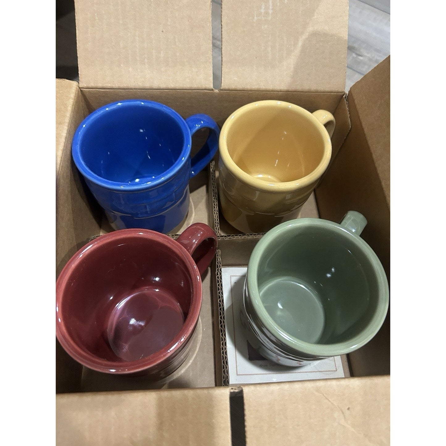 Longaberger USA Pottery Mugs Paprika Cornflower Butternut Sage NEW