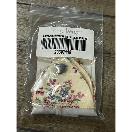 Longaberger Small Sweetheart Sweetest Gift Basket Liner Floral Bouquet Fabric