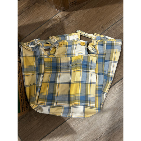 Longaberger MEDIUM BOARDWALK  basket liner CORNFLOWER PLAID fabric