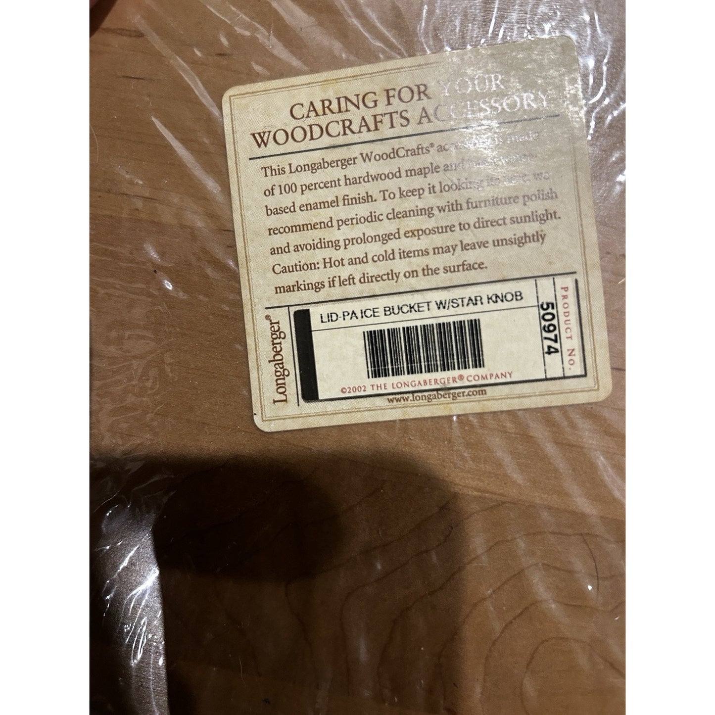 Longaberger Ice Bucket Basket Woodcrafts Lid Warm Brown NEW