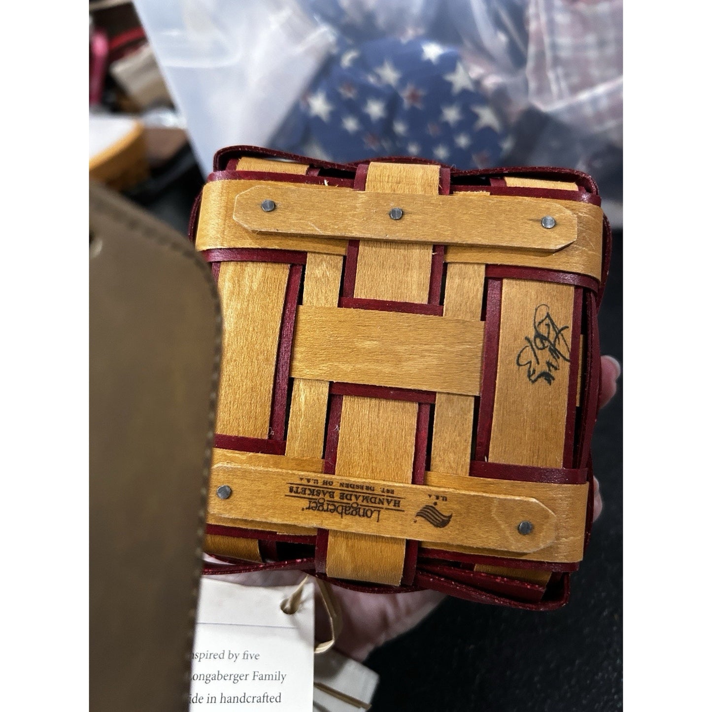 Longaberger 2013 Stuck On You Basket LOVE Lid