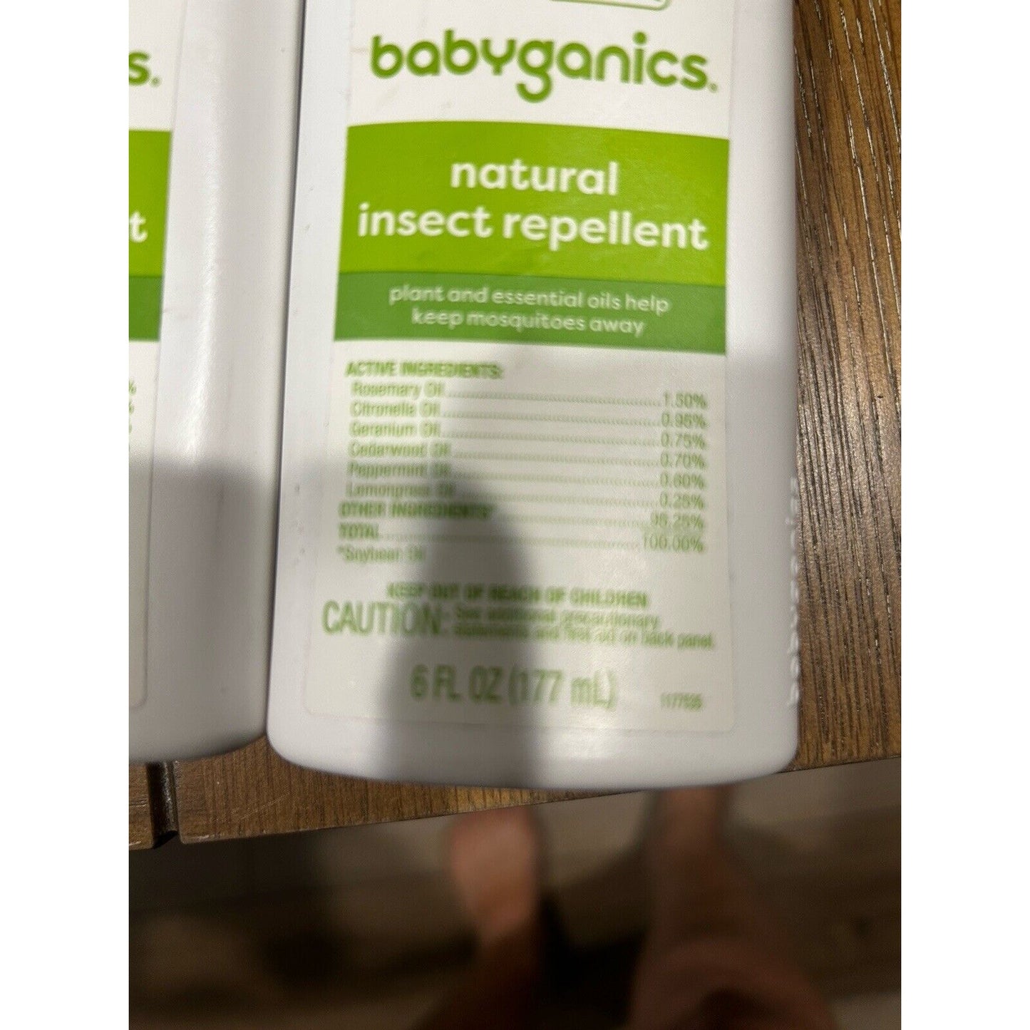 2 pk Babyganics Natural Insect Repellent 6 Fl Oz Deet Free Spray