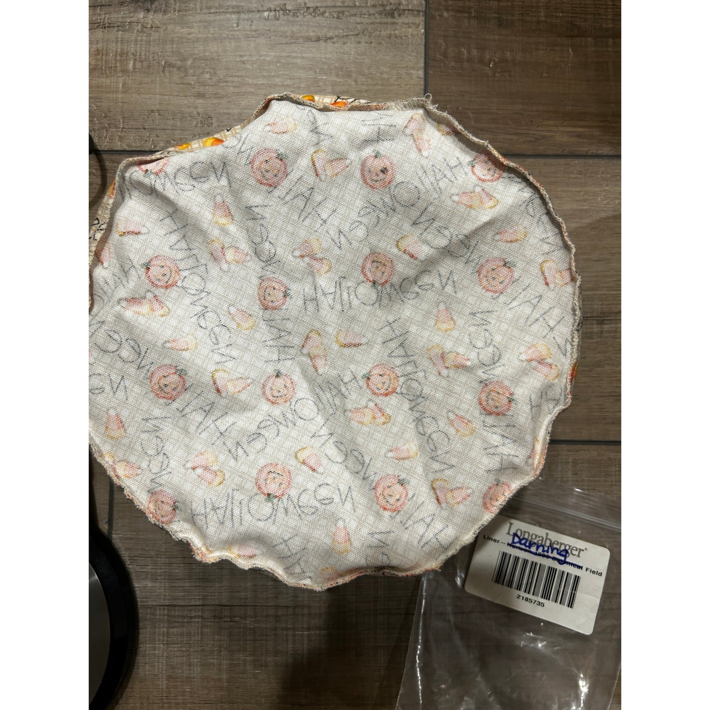 Longaberger Liner For Darning Basket Happy Halloween Candy Corn Pumpkin New