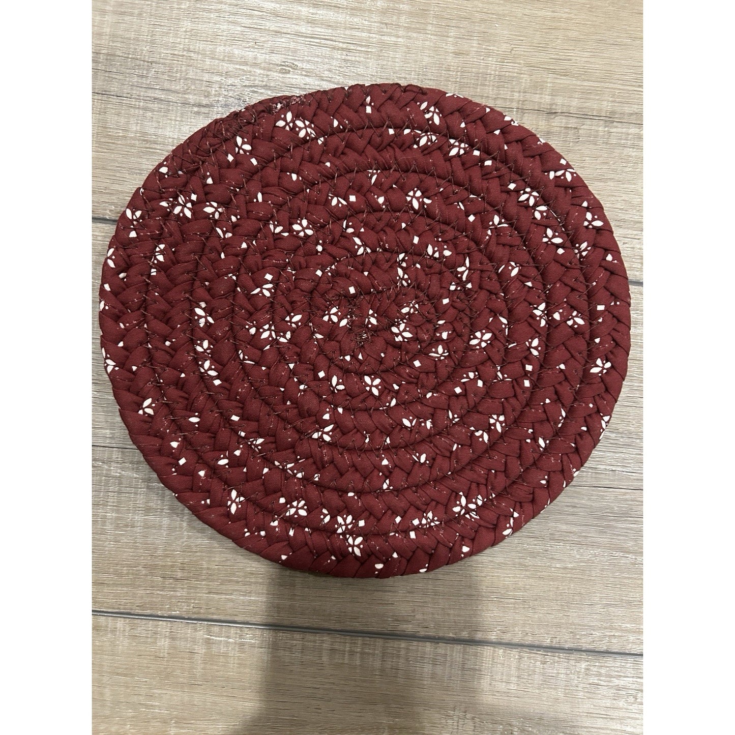 LONGABERGER Baskets Classic 9" BRAIDED Woven TRIVET Traditional Red Hot pad