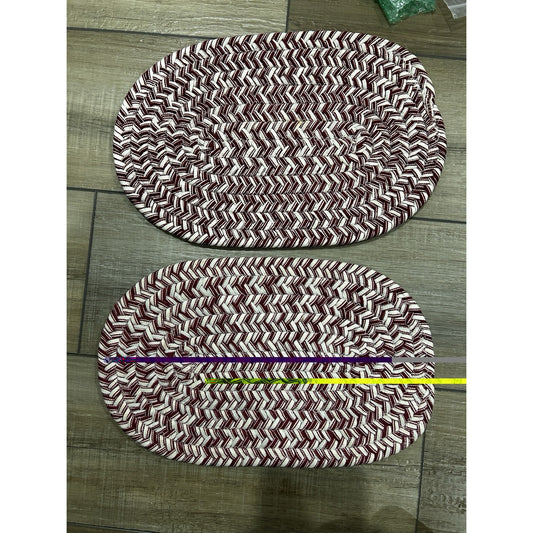LONGABERGER Rug Braided Oval Trivet 9x14" Red Hot Pad Centerpiece Christmas