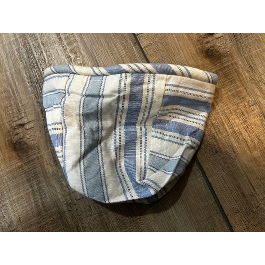 Longaberger CHIVES Basket Liner VINTAGE TICKING BLUE WHITE STRIPE Fabric