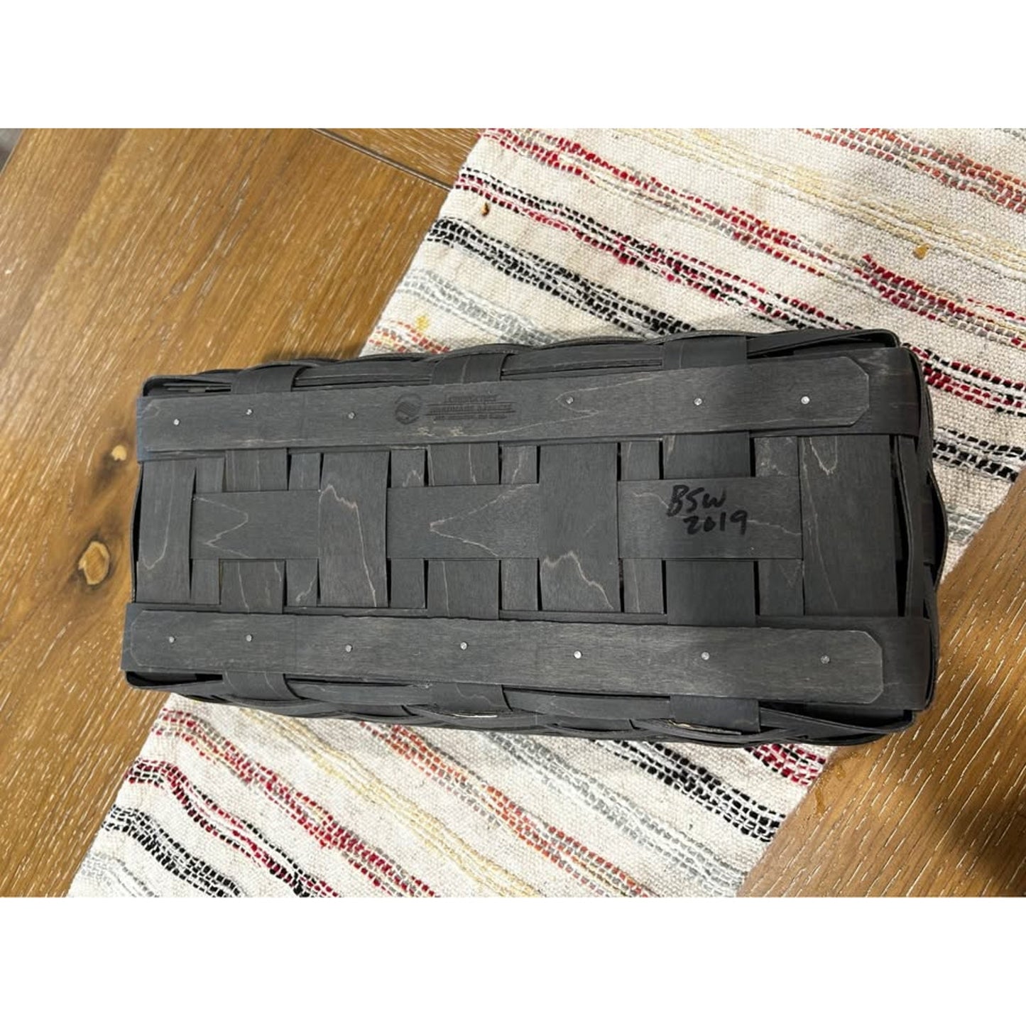 Longaberger Pewter gray bread basket New