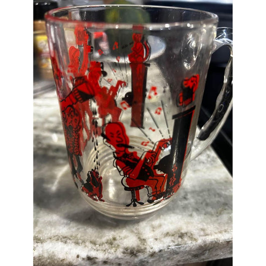1960s Pint Glass Comedy piano playing drunks in a bar drinking glass pint glass