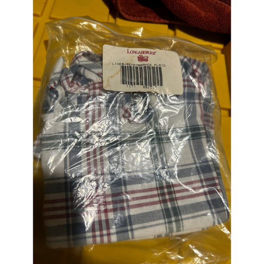 Longaberger Remembrance Basket Liner market plaid Fabric NEW