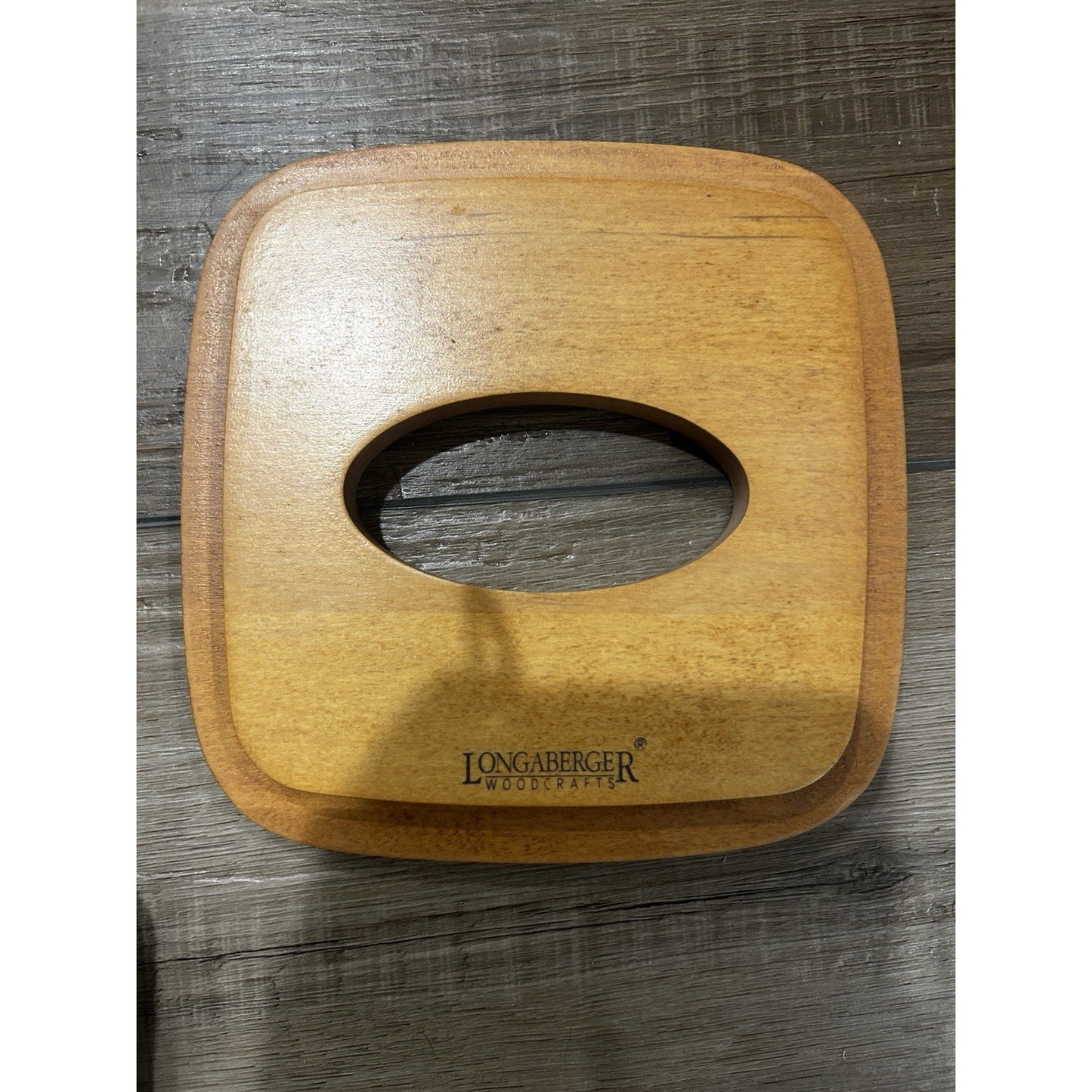 Longaberger Baskets Tall Tissue Lid Woodcrafts Classic Stain