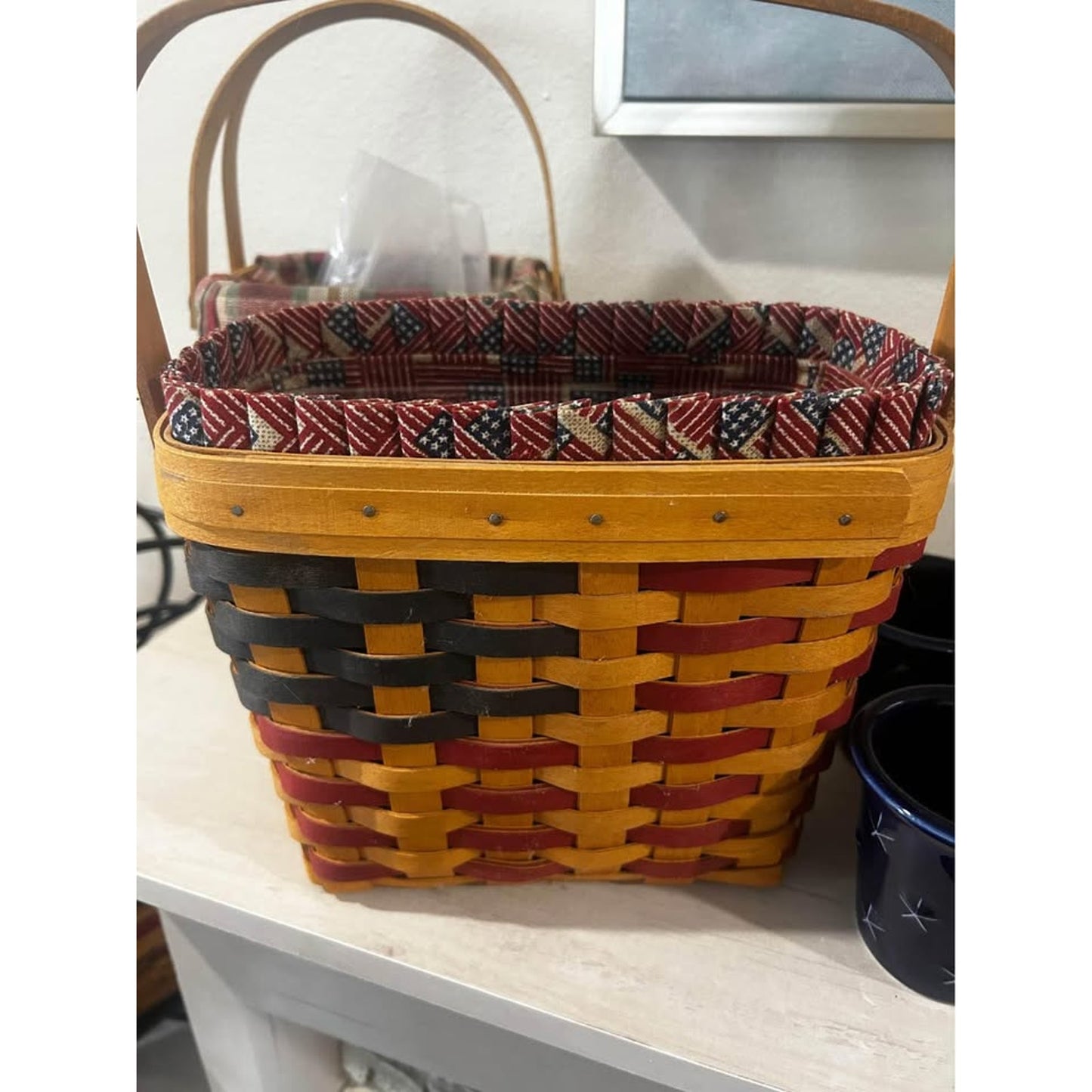 Longaberger patriotic americana flag liner basket 25th anniversary