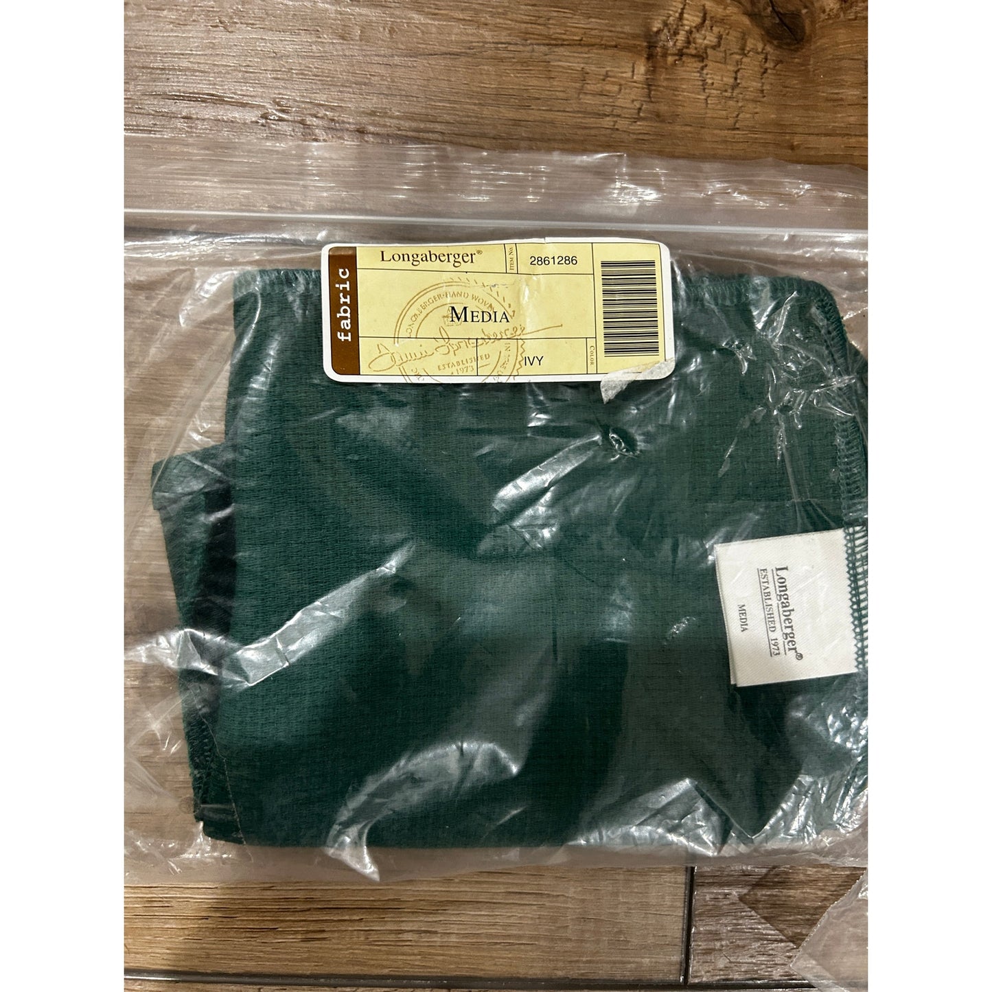Longaberger MEDIA Basket Liner - IVY GREEN NEW