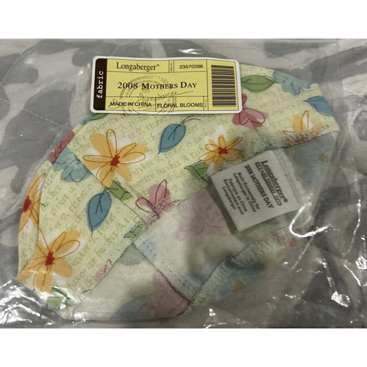 Longaberger 2008 Mothers Day Basket Liner Floral Blooms New
