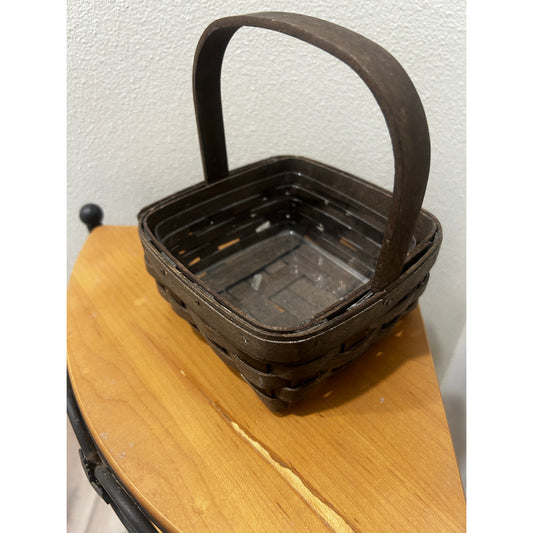 Longaberger Deep Brown Coaster basket & protector Square