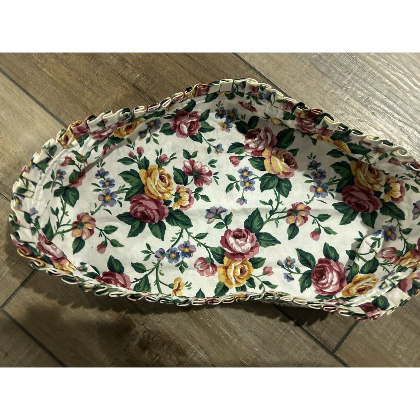 Longaberger BREAD Basket LINER Garden Splendor Rose Florals fabric
