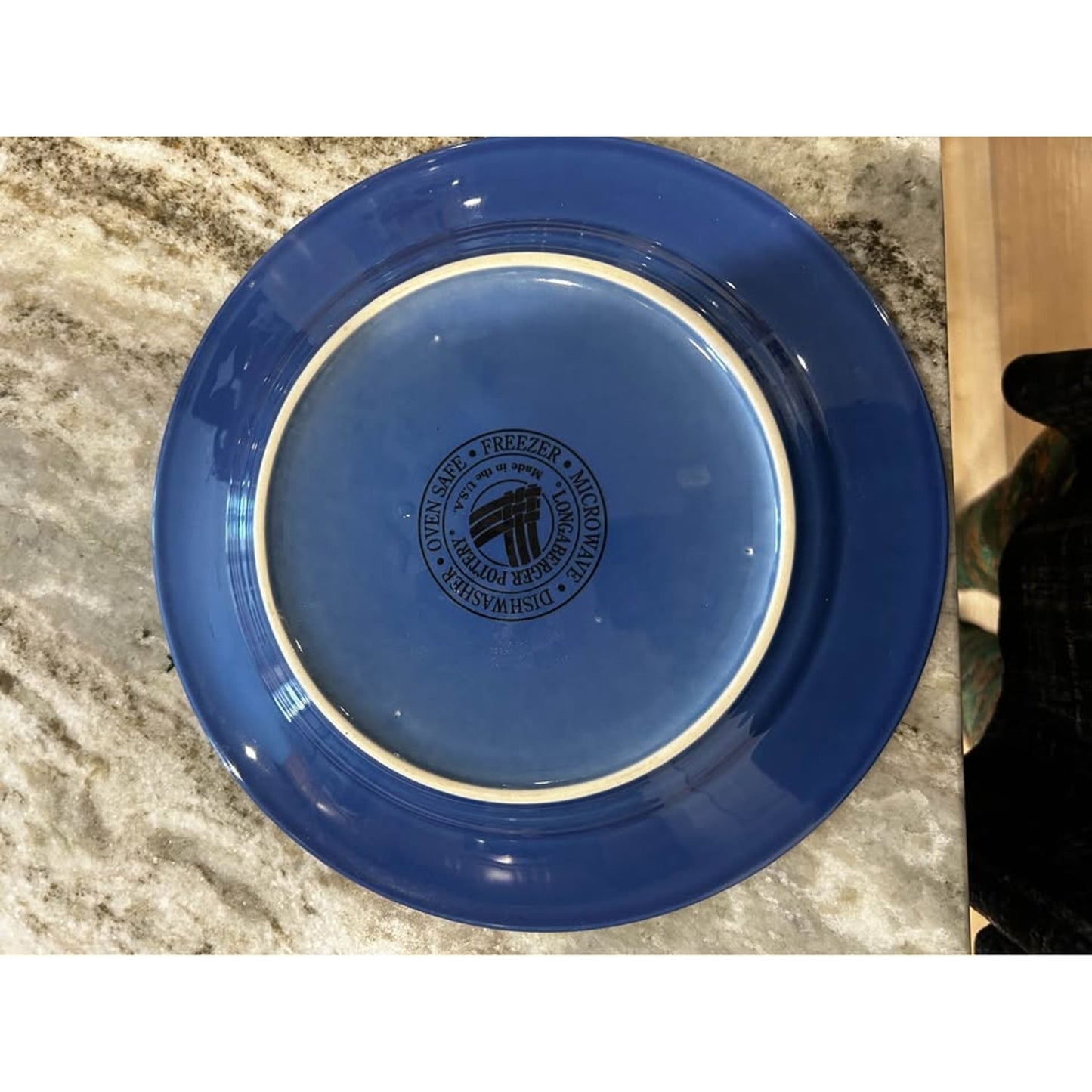 Longaberger 10" Dinner Plate Cornflower Blue Pottery USA