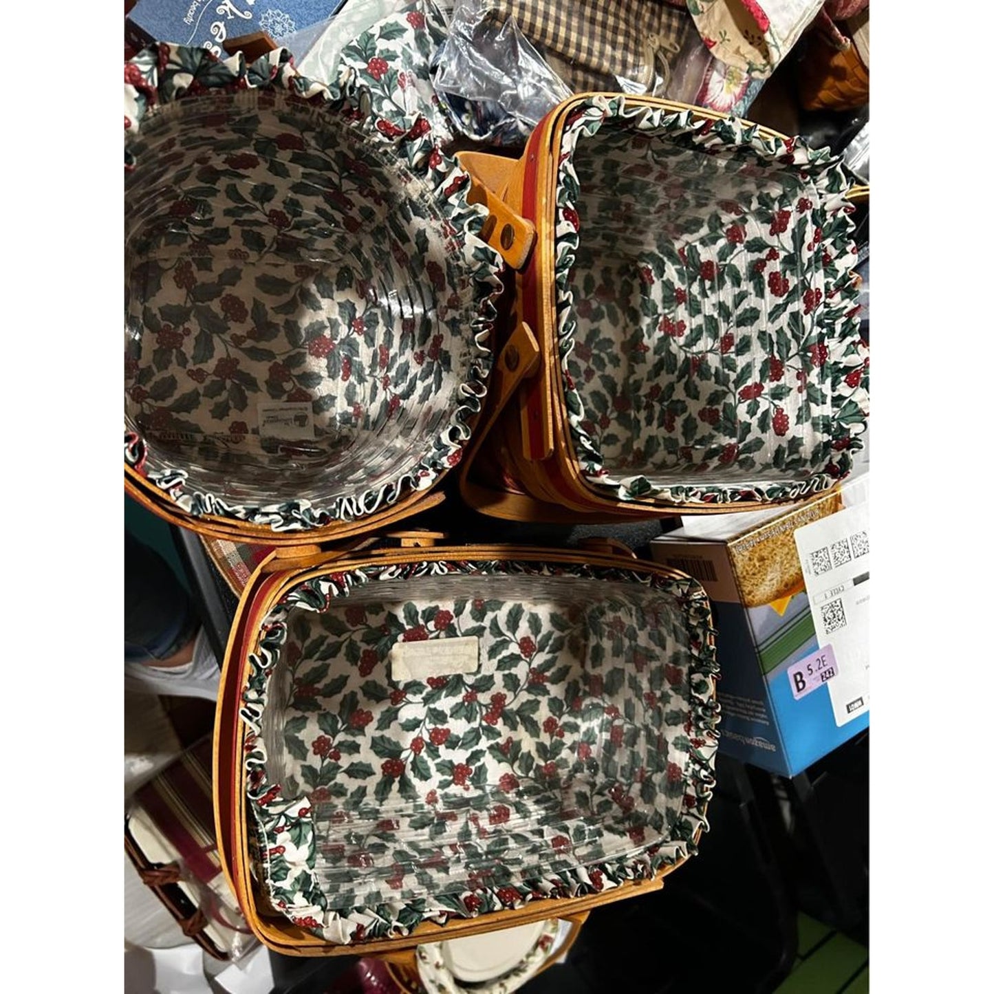 Longaberger Christmas basket combo lot of 3