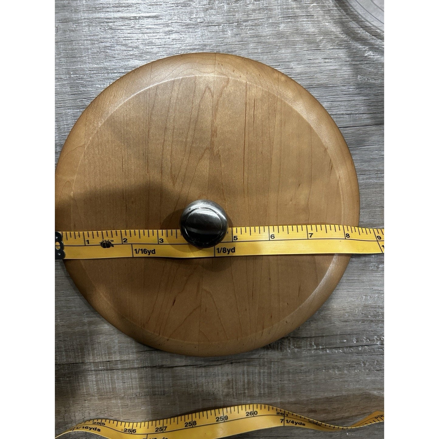 Longaberger Woodcrafts Lid Large Crock Canister Basket Warm Brown 8.25"