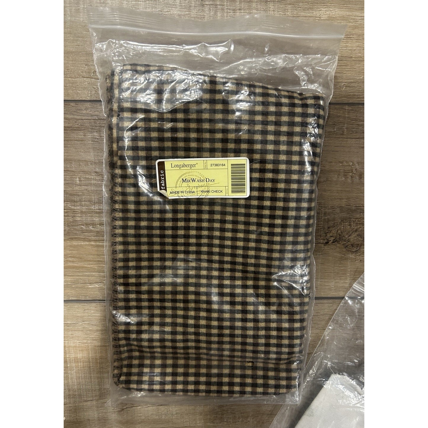 Longaberger Baskets Medium Washday Basket Liner - Khaki Check Wash day NEW