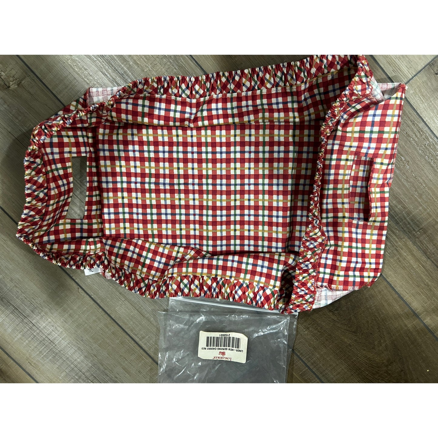 Longaberger HOSTESS LARGE SERVING TRAY only CHERRY PICNIC PLAID NEW