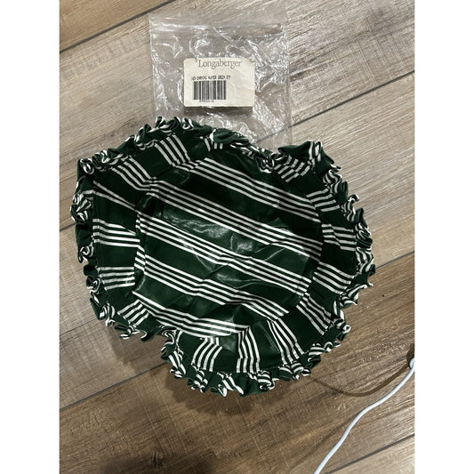 Longaberger Darning Frosty Basket Liner Hunter Green Stripe fabric NEW