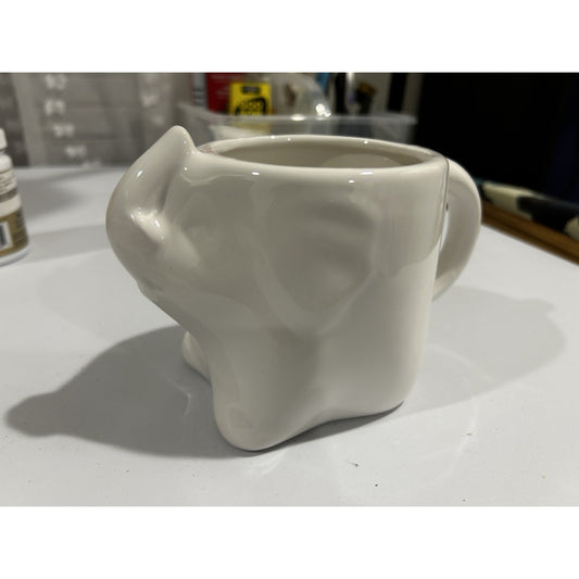 White Elephant Coffee Tea Mug Large Ceramic planter gift NEW trunk up