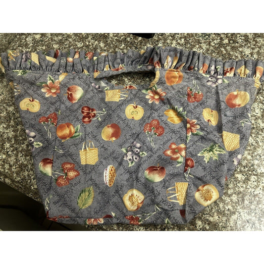 Longaberger 2 Two Pie Basket Liner Grandma Bonnie fabric purple fruit