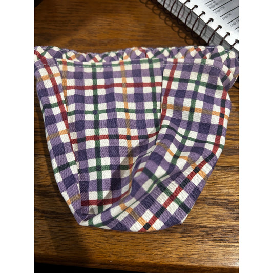 LONGABERGER Pencil Pen pal BASKET LINER Blueberry Plaid purple