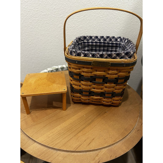 Longaberger 1999 Collector Club JW Mini Two Pie Basket Liner Protector Riser