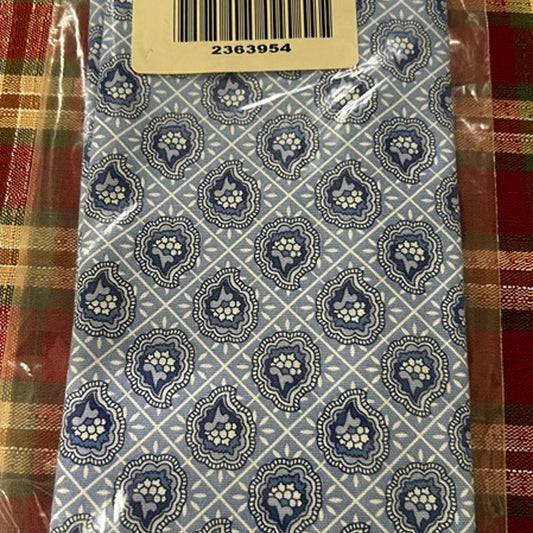 Longaberger Baskets Provincial Paisley Fabric Napkins 2 Piece Set NEW blue