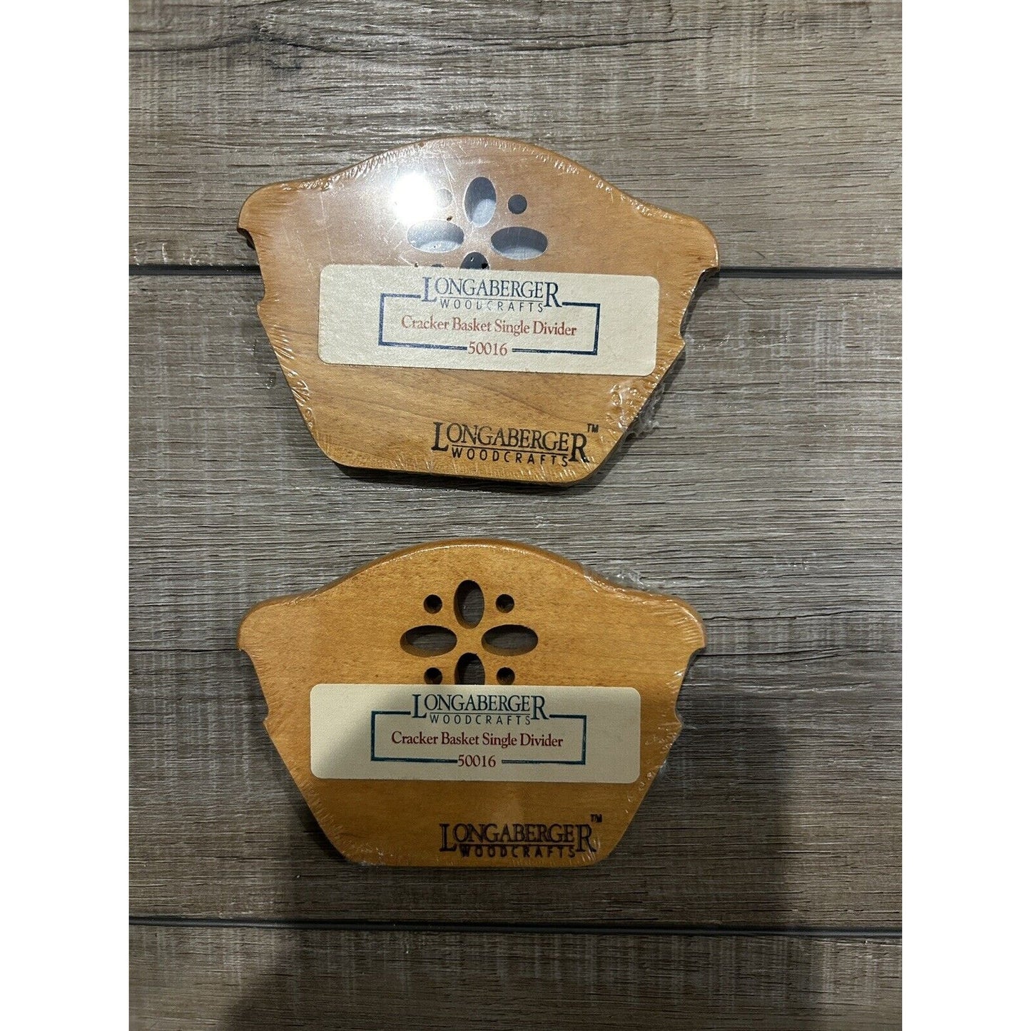 2 Longaberger Cracker Basket Wood Dividers NEW sealed classic stain