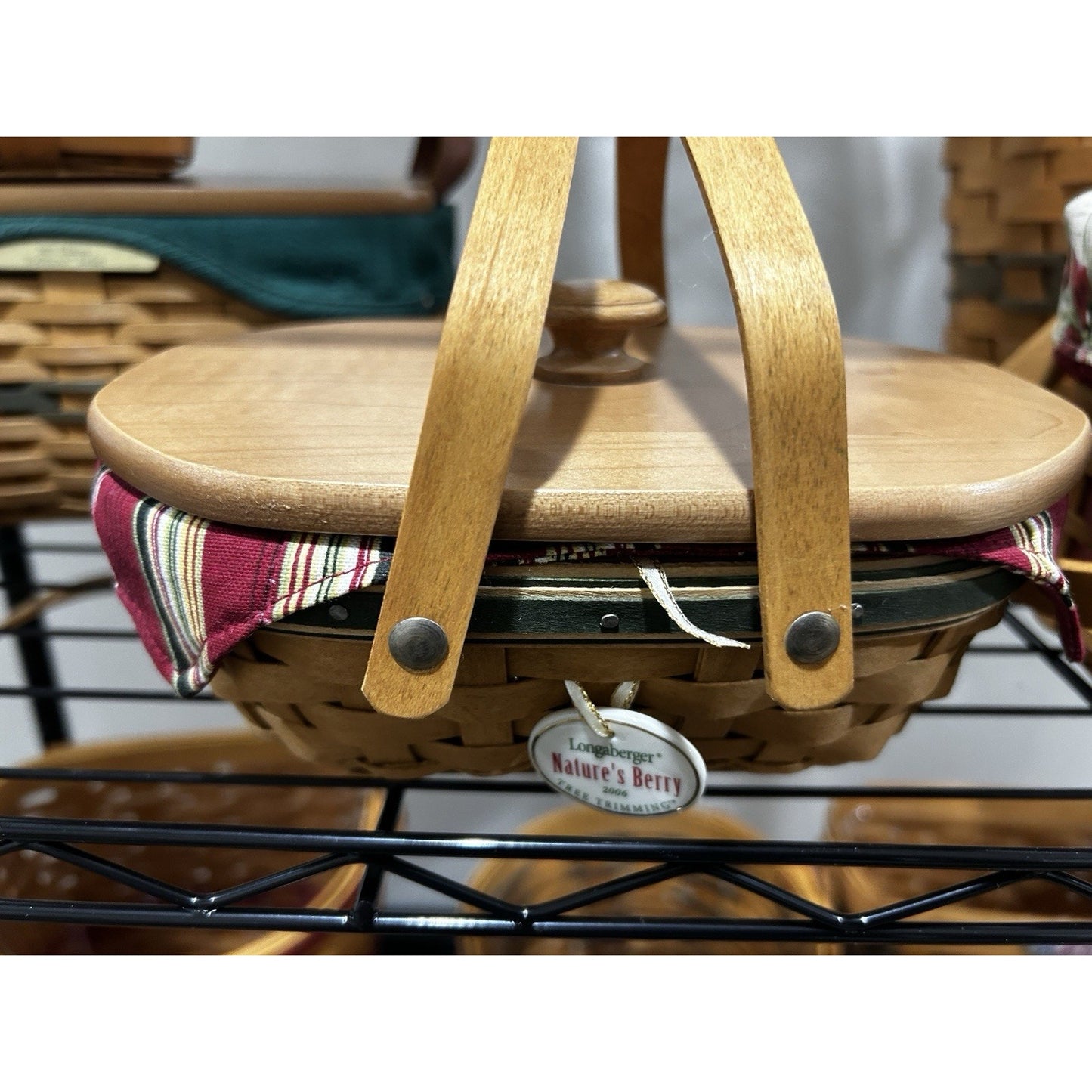Longaberger 2006 Nature's Berry Basket Tree Trimming Christmas Combo Lid