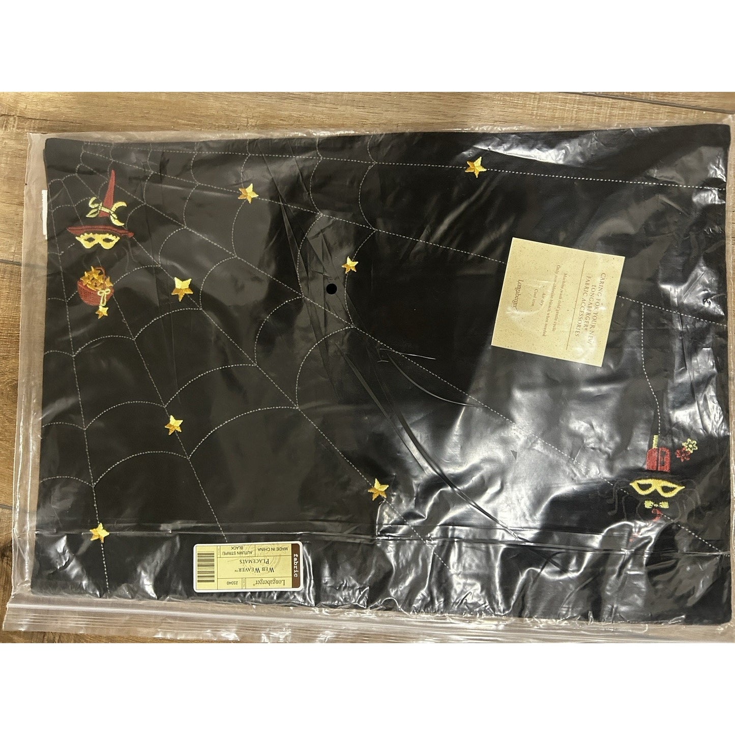 2 Longaberger Baskets WEB WEAVER Placemats Halloween Spider Autumn Reversible