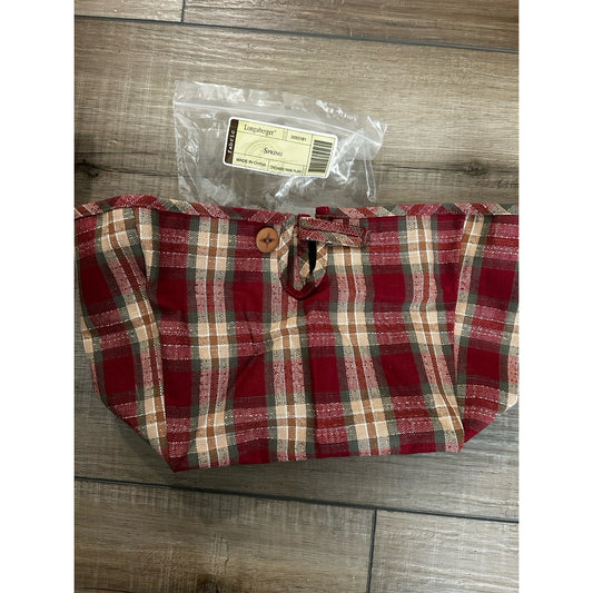 Longaberger SPRING Basket Liner Orchard Park Plaid fabric NEW