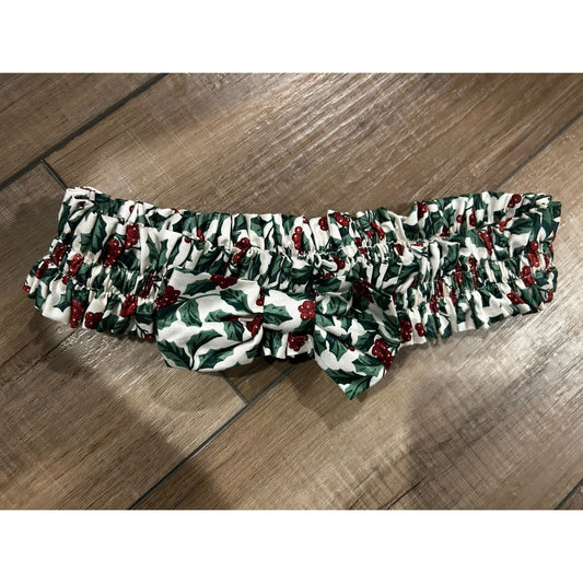 Longaberger Traditional Holly Basket Garter Fabric Bow Medium