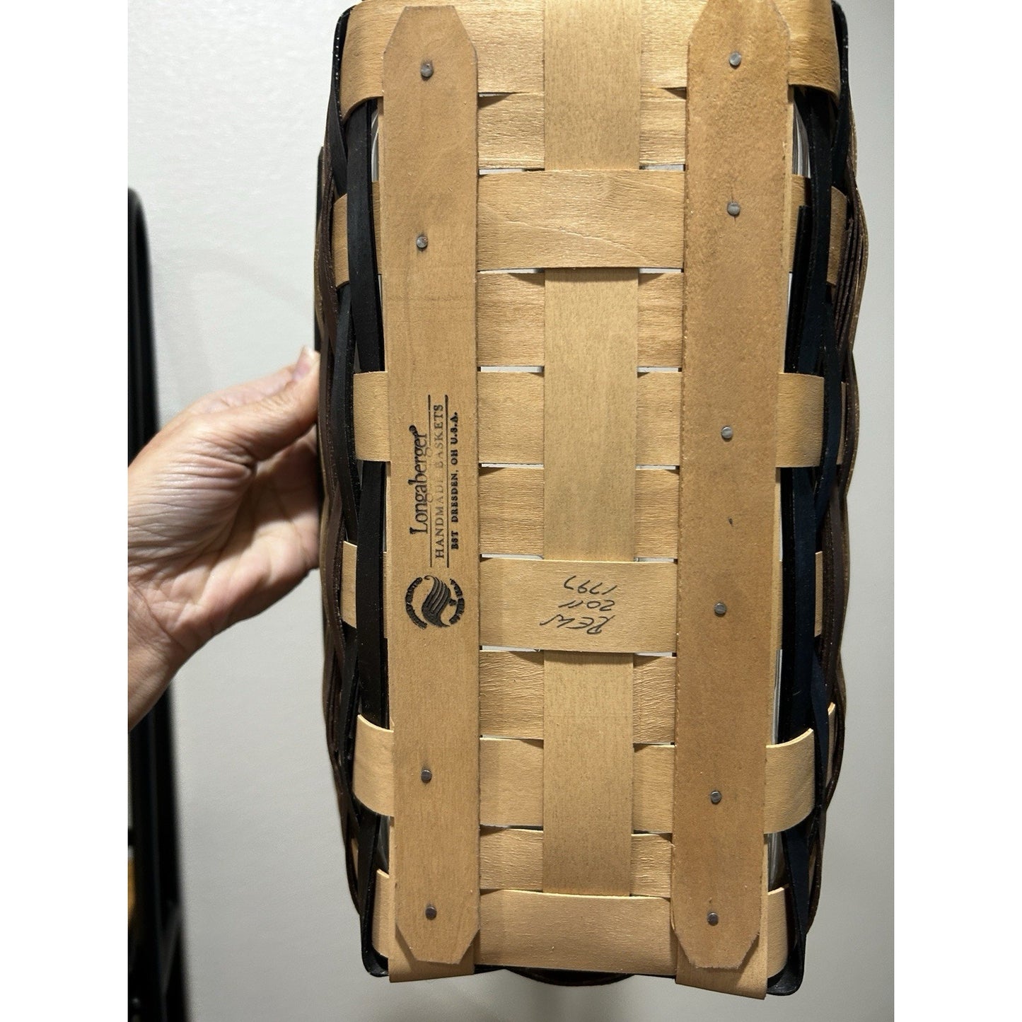 Longaberger Eclipse Medium Chore Basket NWT HTF Rare Black Gray