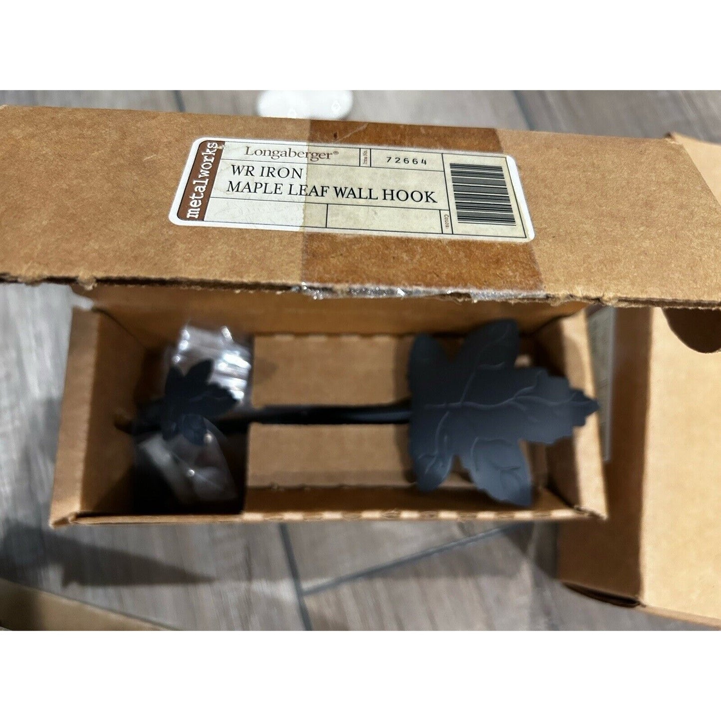 Longaberger MAPLE LEAF Wrought Iron Wall Hooks 72664 NEW