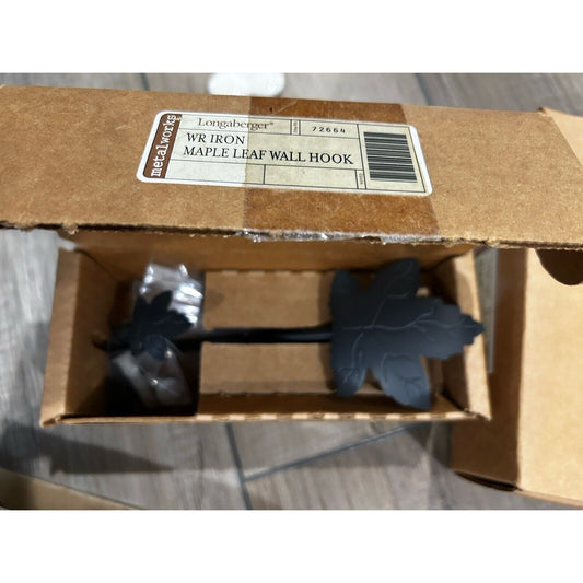 Longaberger MAPLE LEAF Wrought Iron Wall Hooks 72664 NEW