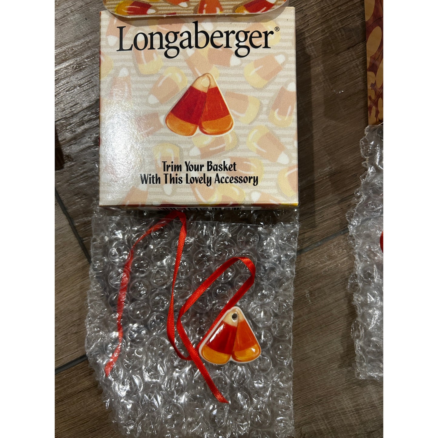 Longaberger Candy Corn Basket Tie On NEW HALLOWEEN fall