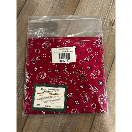 Longaberger Backyard Bandanna FABRIC SQUARE 36" Table Overlay tablecloth Paisley