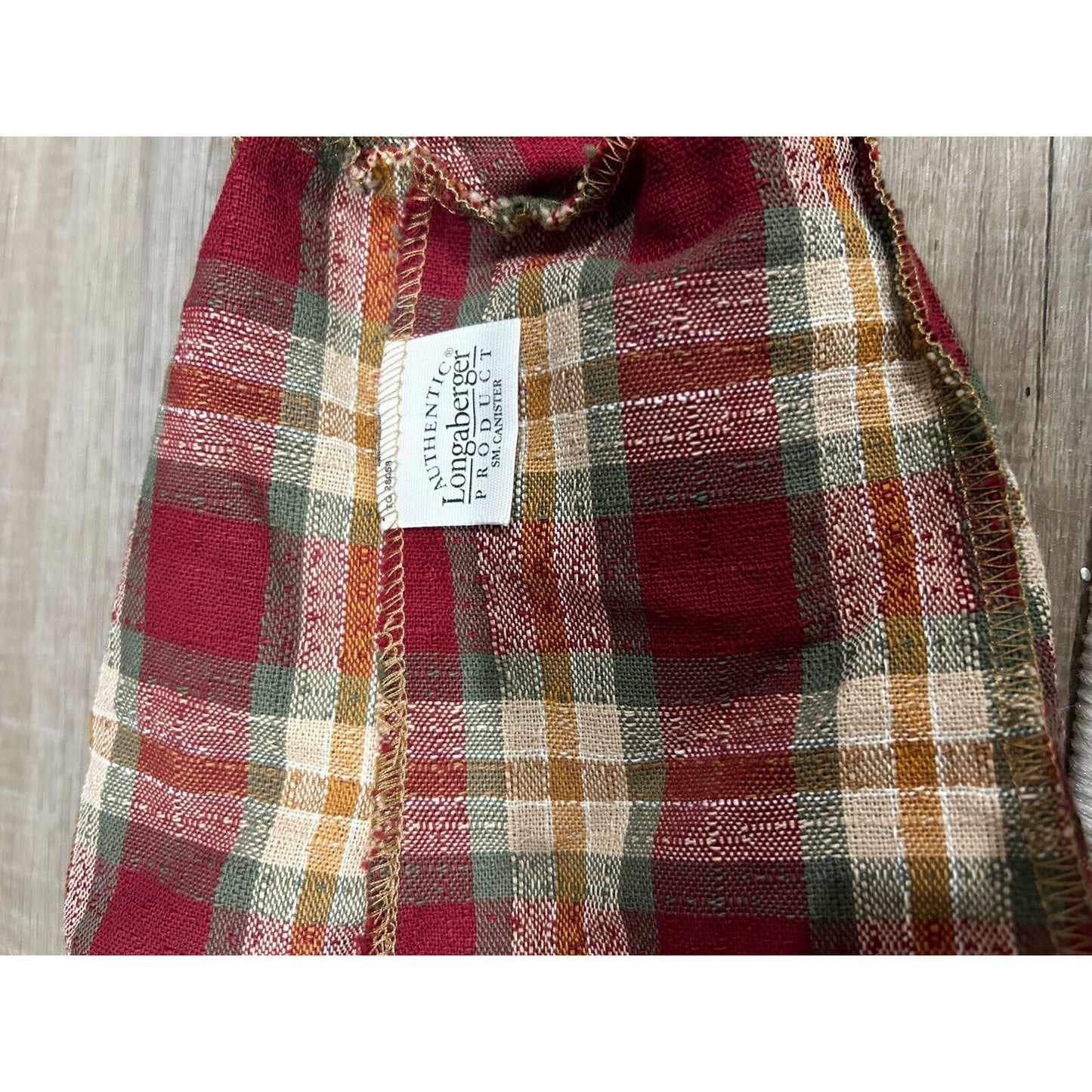 Longaberger Basket liner Orchard park plaid OPP Small Canister