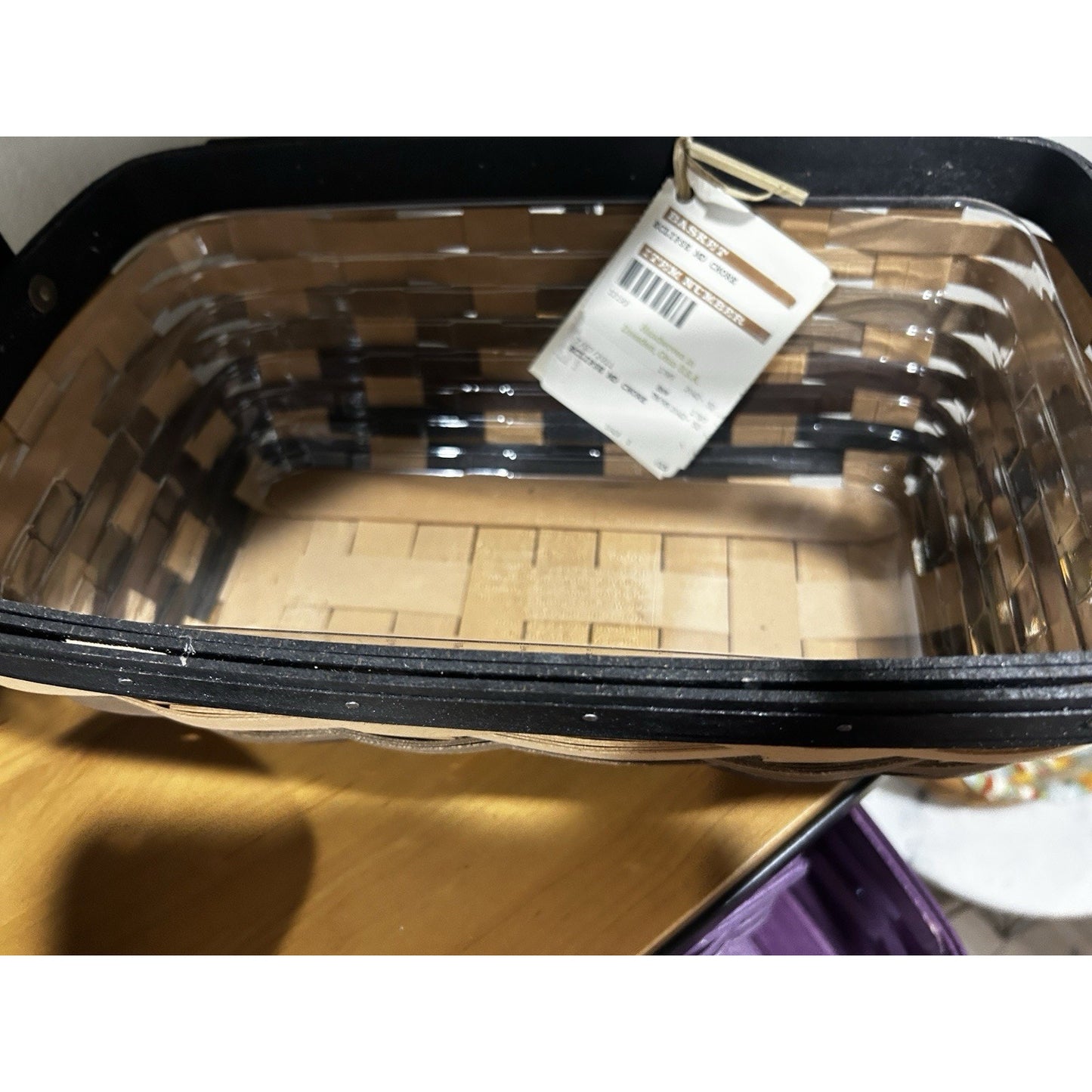 Longaberger Eclipse Medium Chore Basket NWT HTF Rare Black Gray
