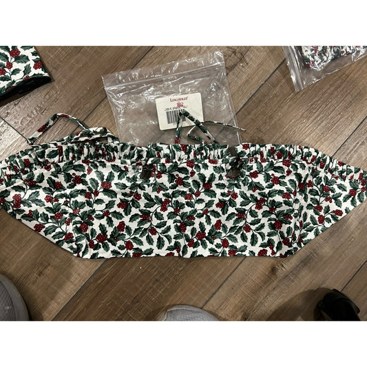 Longaberger Medium Gathering Basket Traditional Holly Liner NEW Christmas