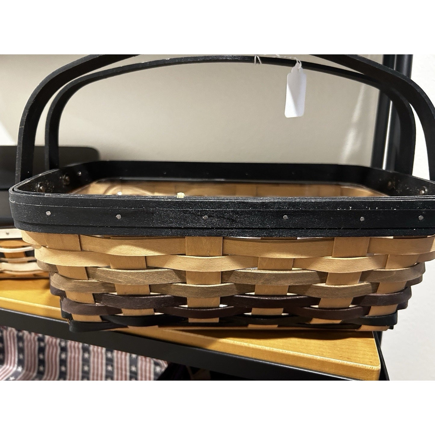 Longaberger Eclipse Medium Chore Basket NWT HTF Rare Black Gray