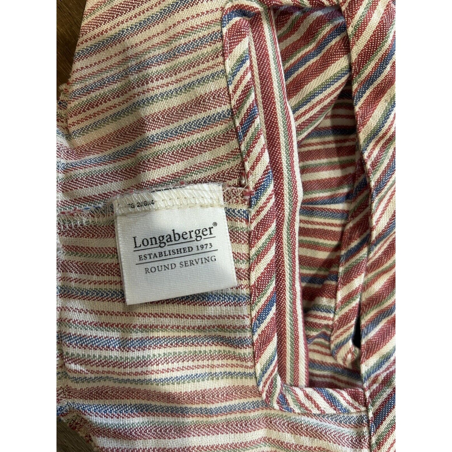 Longaberger Market Stripe Liner for Round Serving Tray Basket