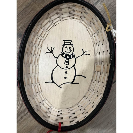 Longaberger Top Hat Snowman basket Tray & Protector NEW with tags RARE HTF 2017