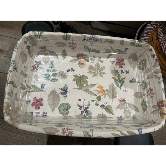 Longaberger 9 X 13 Serving Solutions Basket Botanical Fields liner & Protector