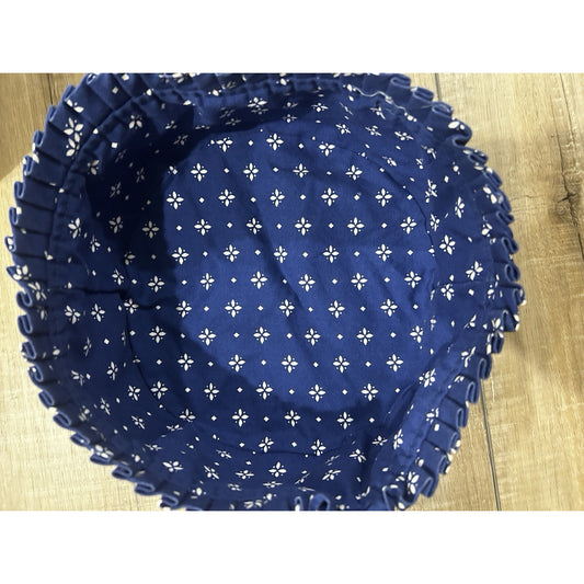 Longaberger DARNING Basket Liner Classic Blue fabric SU