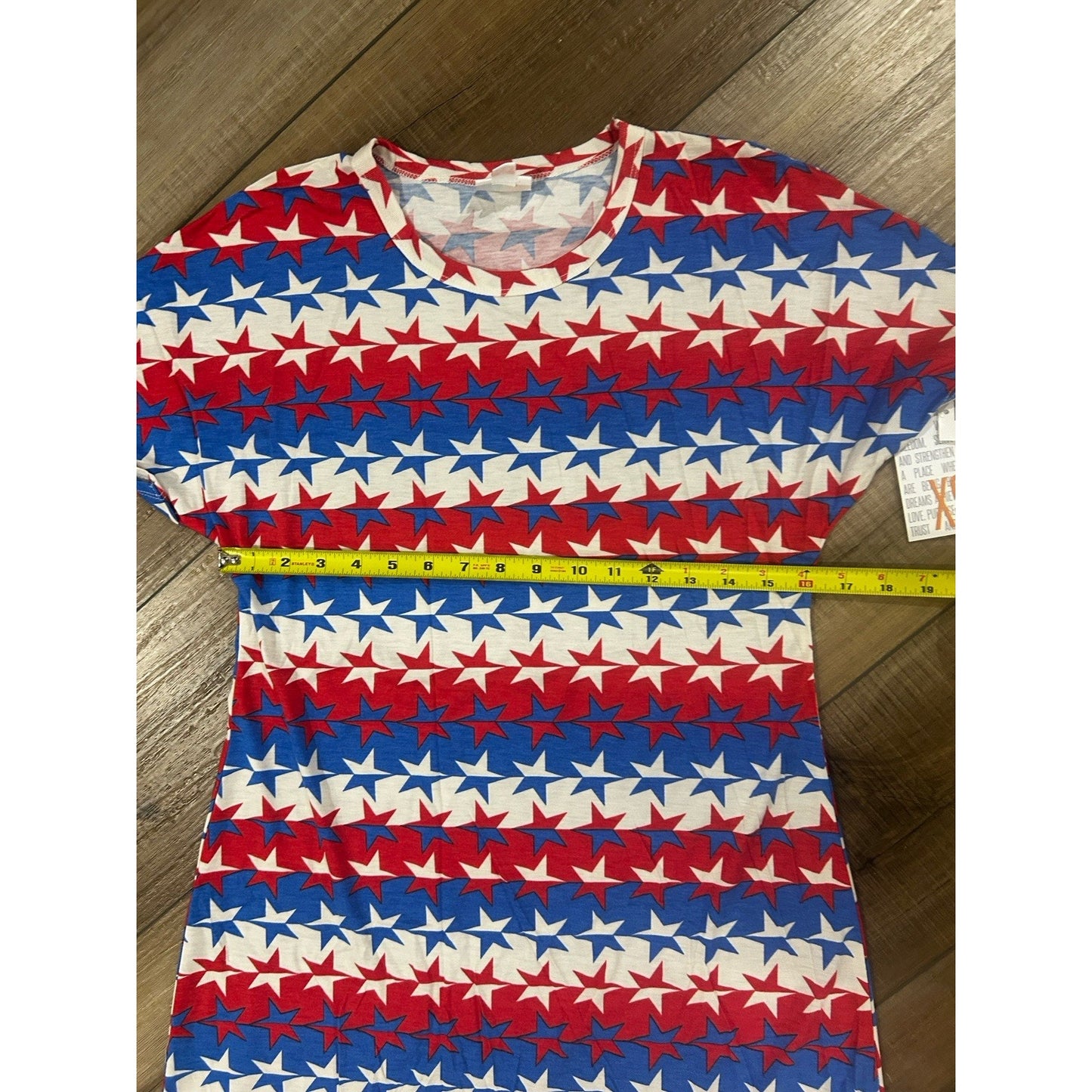 LuLaRoe Maria Dress XS Maxi Red White Blue Stars NEW Patriotic Starsky & Hutch