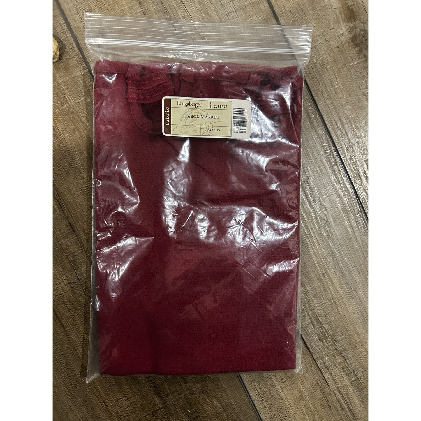 Longaberger Large Market Basket Liner - Paprika Red fabric NEW